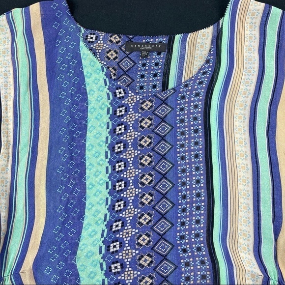 Sanctuary Womens Blouse Blue Striped Small - Picture 6 of 9